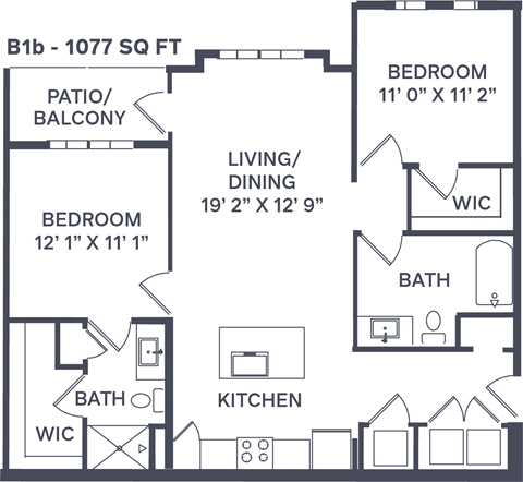 B1b Floor Plan at Taylor Farms, North Carolina, 28262